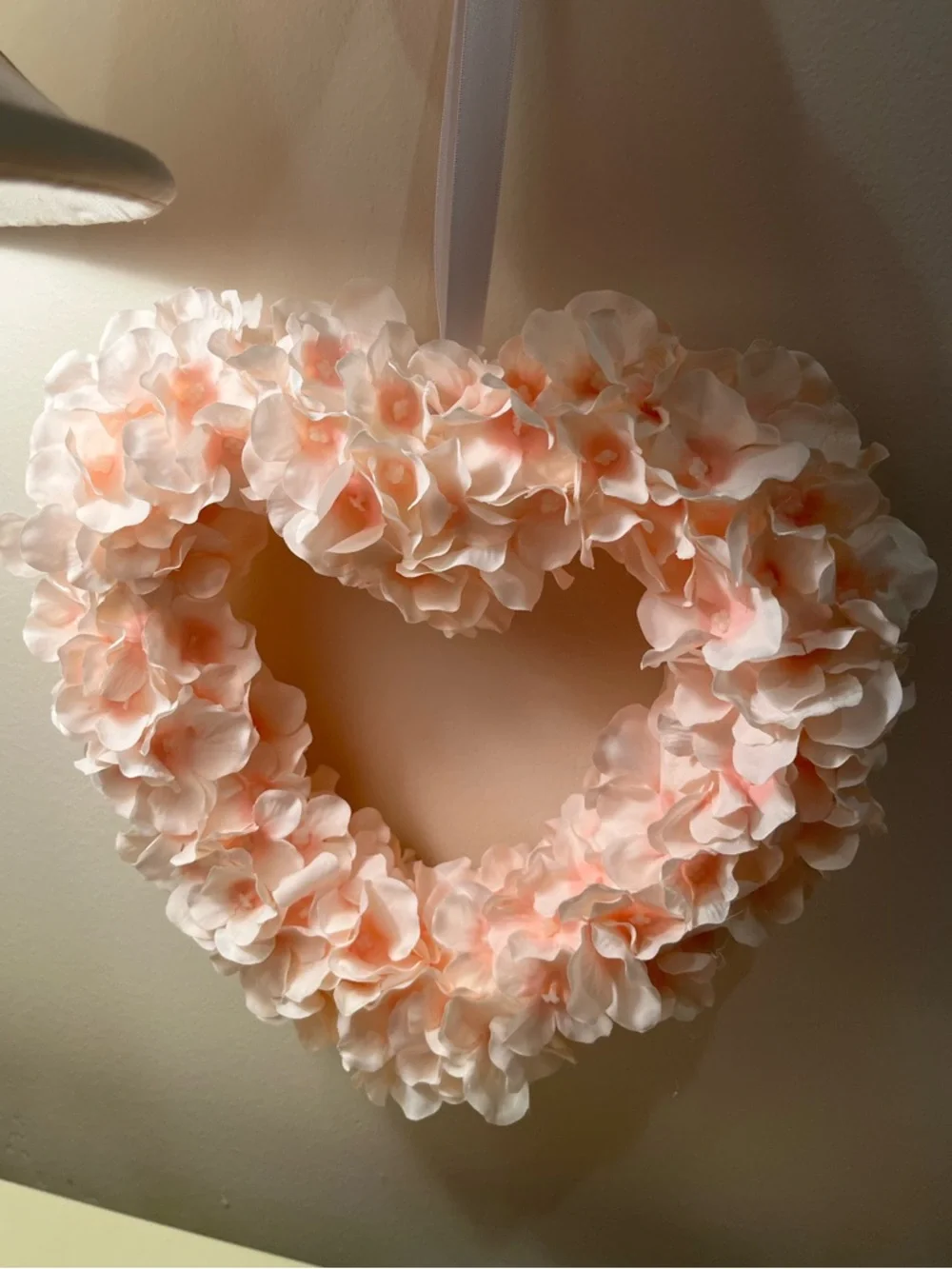 Heart-Shaped Floral Hydrangea Wreath in Pink